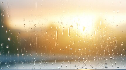 Sunlight streaming through a rain-soaked window