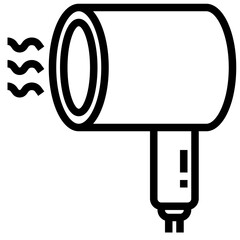 Hair dryer filled outline icon,linear,outline,graphic,illustration