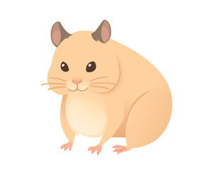 Light brown hamster cute cartoon animal design vector illustration isolated on white background