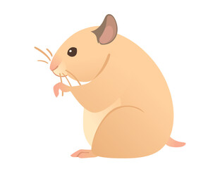Light brown hamster cute cartoon animal design vector illustration isolated on white background