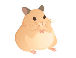 Light brown hamster cute cartoon animal design vector illustration isolated on white background