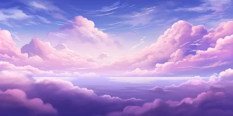 Foto auf Leinwand A purple sky with clouds, illustration, painting © Teppi
