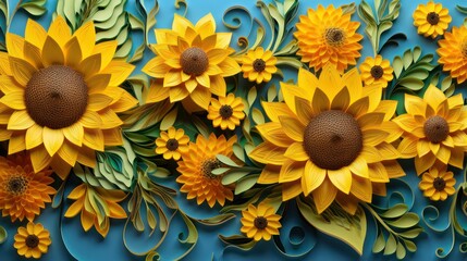 sunflowers in the background