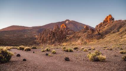 landscape in volcanic desert in Tenerife