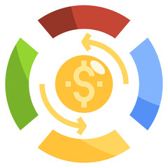 Project revenue flat icon,linear,outline,graphic,illustration