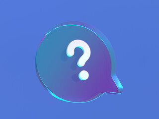 3D rendered question mark bubble