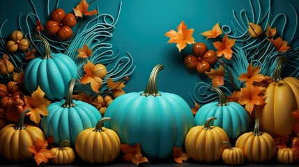 pumpkins and flowers