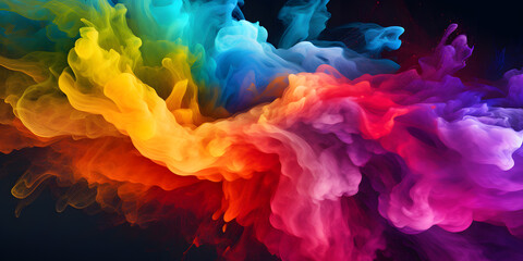 Colourful spiral art background, colorful explosions
