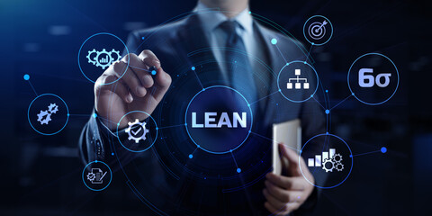 Lean manufacturing DMAIC Six sigma technology concept.