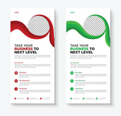  Vector business rack card template, corporate dl flyer template design