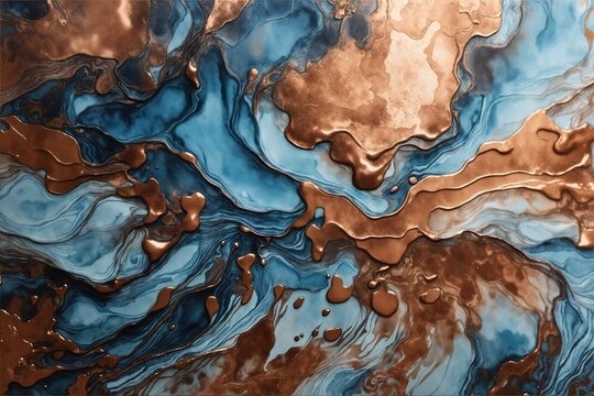 background with gold, abstract background of gold, brown and blue, golden and blue background, paint background, brown and gold liquid, abstract golden liquid background, fluid background, colorful