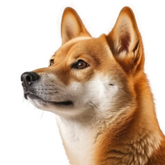 shiba dog looking isolated on white