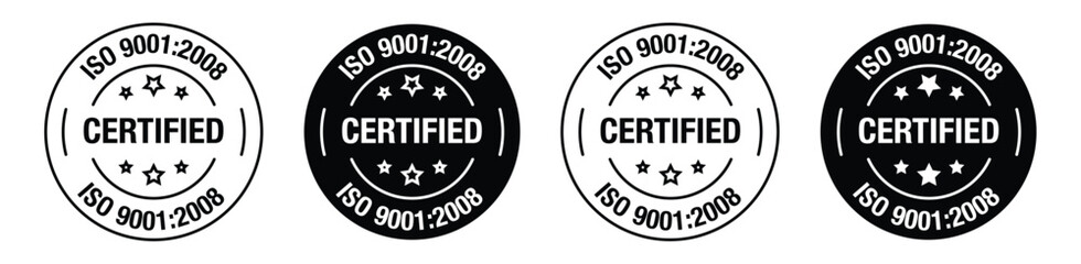 Iso 9001-2008 certified vector symbol set
