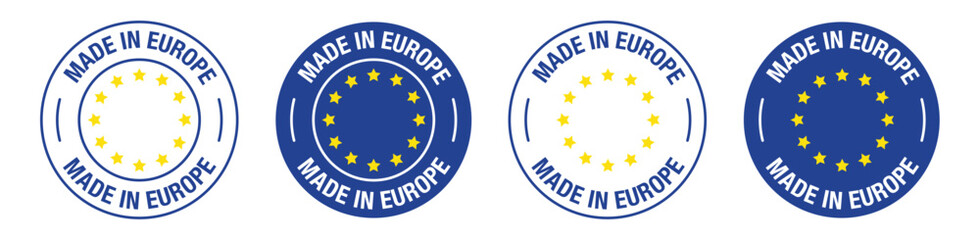 Made in europe vector symbol set - obrazy, fototapety, plakaty