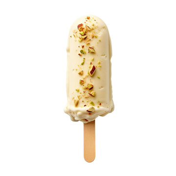 top view of indian food Kulfi isolated on a transparent white background 