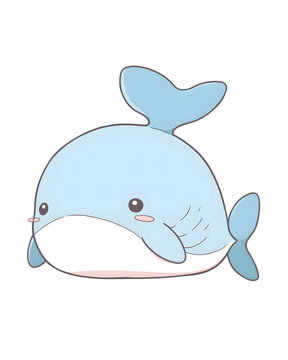 Smiling Funny Whale Character Generative AI