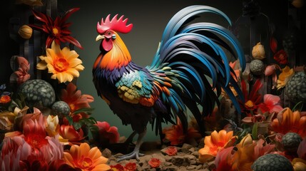 Fototapeta premium cock hen