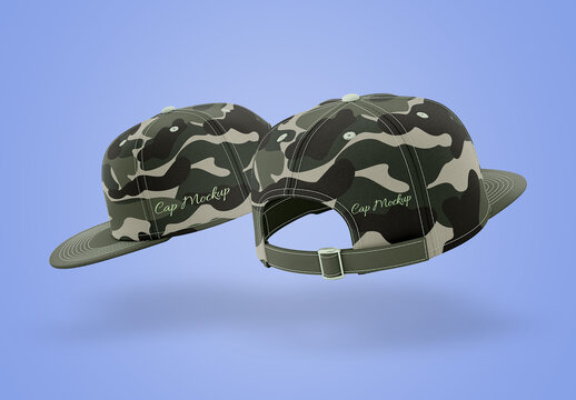 Caps Mockup with Metal Buckle Closure
