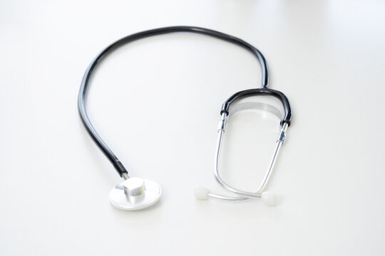 medical stethoscope on a white background.