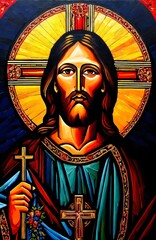 Illustration of Jesus Christ made with Generative AI