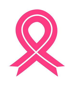 Pink ribbon breast cancer awareness month icon style vector design