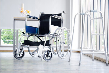Fototapeta na wymiar Patient wheelchair medical equipment.