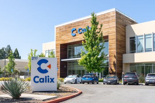 Calix headquarters in San Jose, CA, USA - June 8, 2023. Calix is a global provider of cloud and software platforms, systems, and services. 