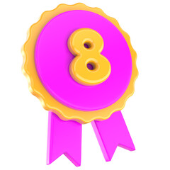 happy anniversary label 3d