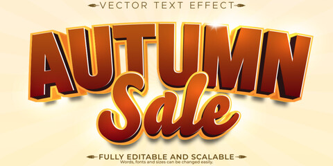 Autumn text effect, editable season and leaf text style
