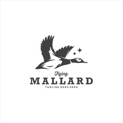 Duck Mallard Bird Logo Design Vector Image