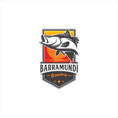 Barramundi Fish Sea Bass Logo Design Vector Image