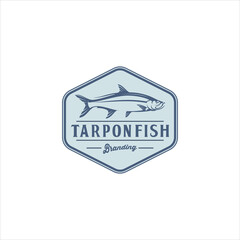 Tarpon Silver Fish Logo Design Vector Image