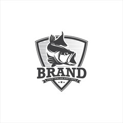 Largemouth Bass Logo Design Vector Image