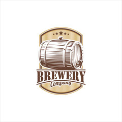 Wooden Barrel Logo Design Vector Image