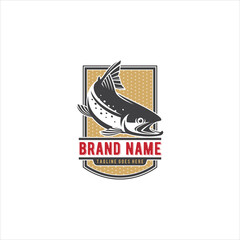 Salmon Fish Logo Design Vector Image