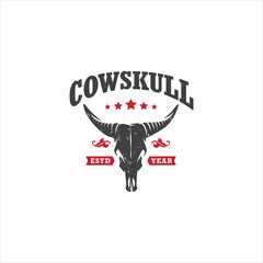 Cow Skull Logo Design Vector Image