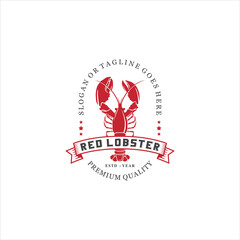 Lobster Shrimp Logo Design Vector Image