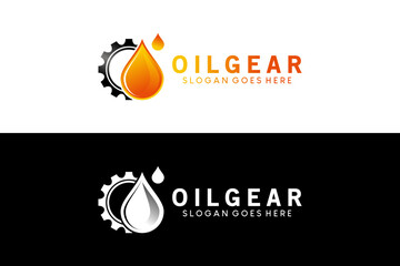 Oil Gear Machine logo symbol design, oil industry logo with vector gears