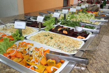 Varied salad buffet