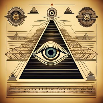 All seeing eye in a pyramid