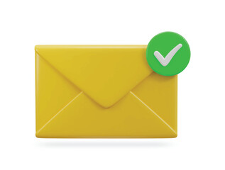 envelope on email secure 3d vector icon