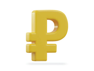 Russian ruble currency money sign or symbol 3d icon