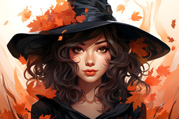 Naklejka premium scary spooky halloween season, monster skull and crossbones halloween witch with pumpkin, halloween and October background 