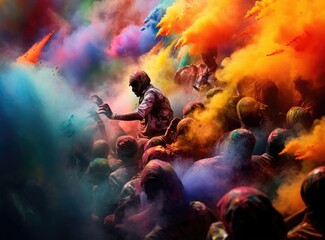 People at the Holi Festival