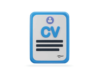 3d cv resume icon