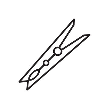 Clothes pin outline icon. Peg simple line vector icon. flat illustration on white background..eps