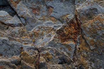 Abstract Close-up details from Ancient Stones with Fungus, Arouca Geo Park, Aveiro, Portugal.