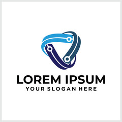 Logo Design Three cycles of energy, three elements, three entities, Brand Identity Logo Design Vector Illustration Template