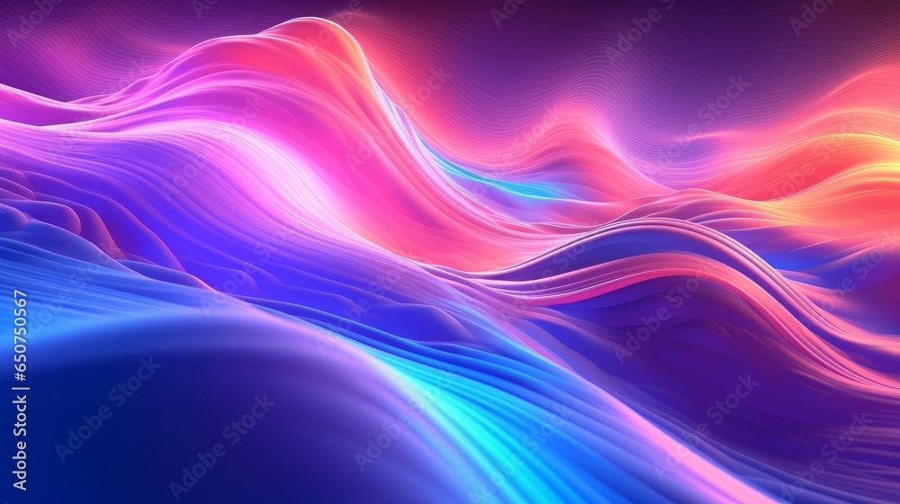 Aufkleber a vibrant and dynamic computer-generated wave in an explosion of colors