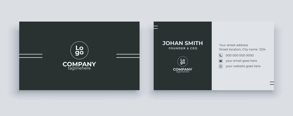 Black & white clean minimalist business card design
